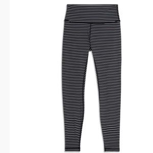 Lululemon Wunder Under High Rise Legging Parallel Stripe Black White
